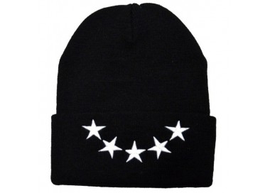 black beanie with stars