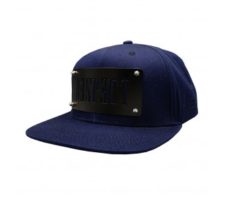 RESPECT Metal Plate Navy Snapback Hat