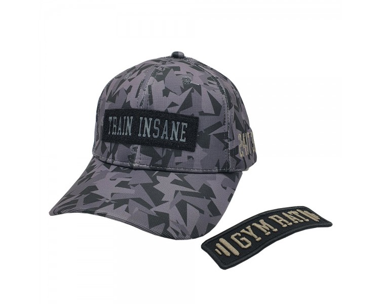 Gym Rat Camo Train Insane Velcro Patched Snapback Hat