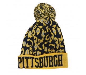 Lauren Rose Beanie Pittburgh with Pompom - Yellow Black