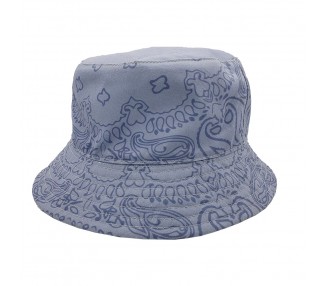 Reversible Light Blue Bucket met Paisley Print