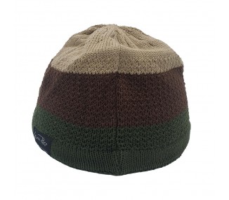 Lauren Rose - Beanie with small Visor - Green/Brown/Khaki