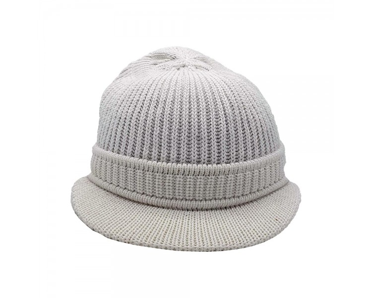 Lauren Ros - Beanie with Visor - White