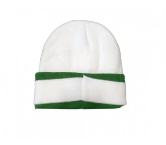 Lauren Rose Cuffed Beanie - White Green