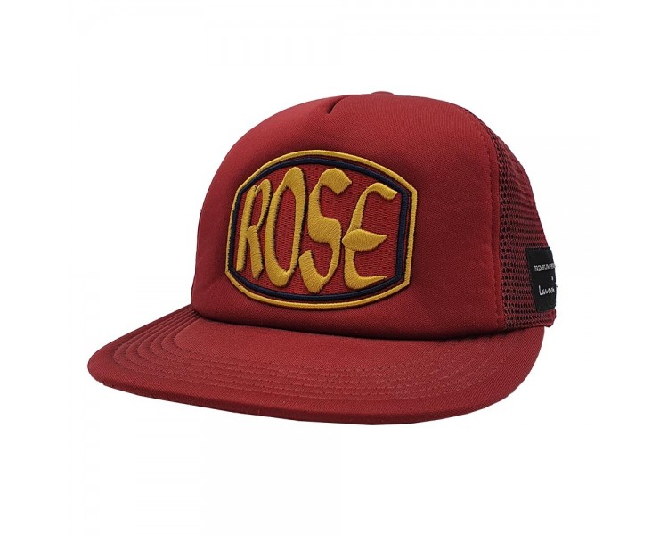 Rose Burgundy Gold Patch Trucker Pet