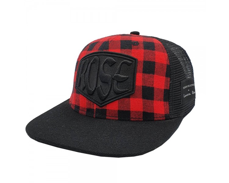 Black/Red Blocked Rose Trucker Pet