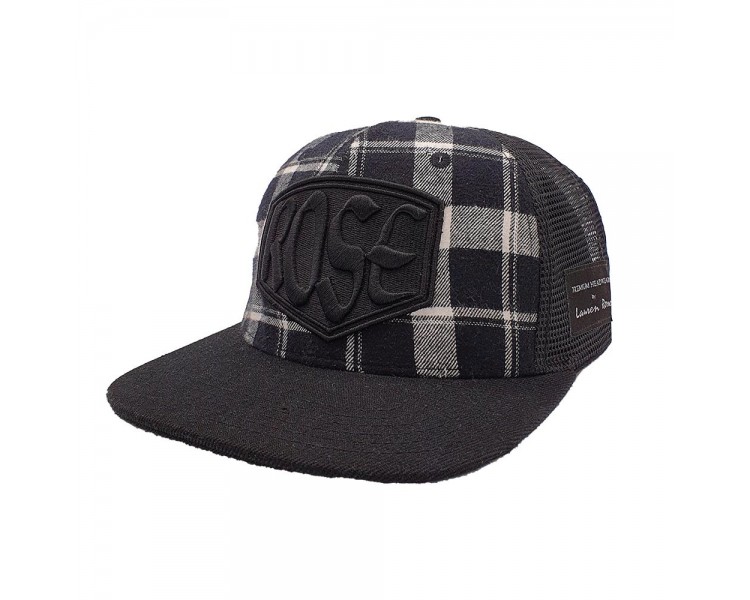 Black/White Blocked rose’ Trucker Hat