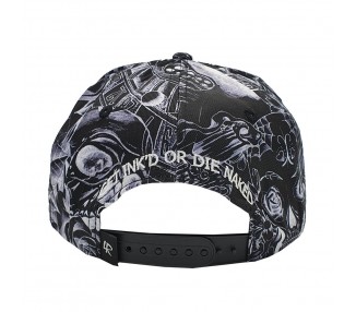 Inked & Badass Allover Black Rose Snapback Pet