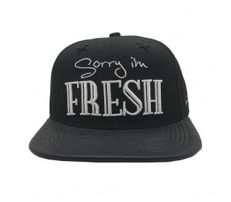 Sorry I'm Fresh Snapback Hat Black